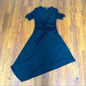 NWOT Topshop Black Poly Asymmetrical Dress